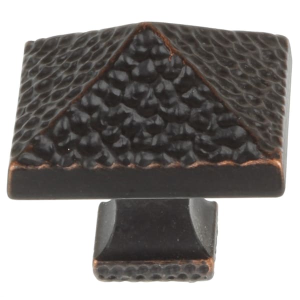 Gliderite Hardware 1-1/8 in. Oil Rubbed Bronze Hammered Cabinet Knob, 5PK - 5432-ORB-5