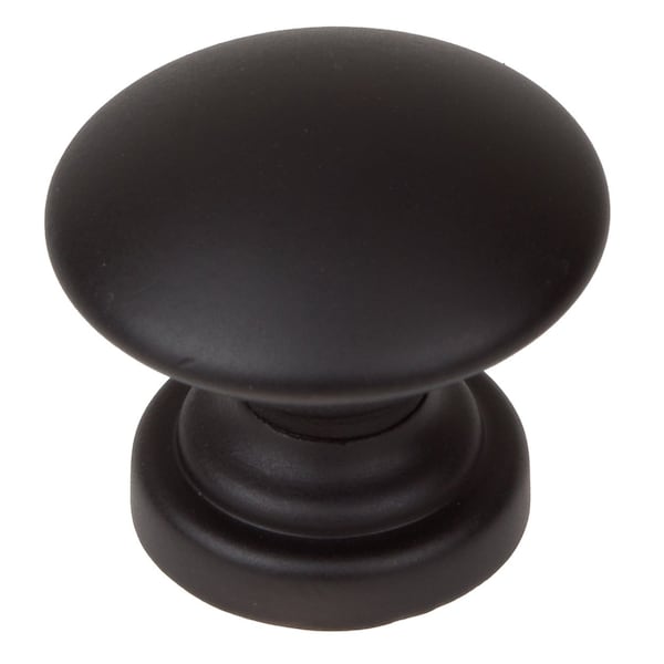 Gliderite Hardware 1 in. Matte Black Convex Cabinet Knob, 10PK - 5264-MB-10