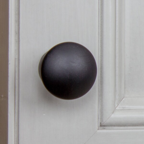 Gliderite Hardware 1 in. Matte Black Convex Cabinet Knob, 10PK - 5264-MB-10