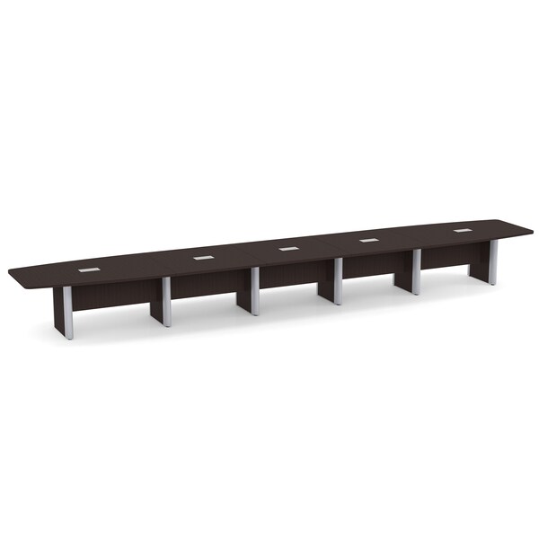 Officesource OS Laminate Conference Tables - Expandable Boat Shaped Conference Table with Elliptical Base - OSCBELP24ES