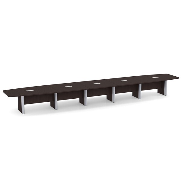 Officesource OS Laminate Conference Tables - Expandable Boat Shaped Conference Table with Elliptical Base - OSCBELP24ES