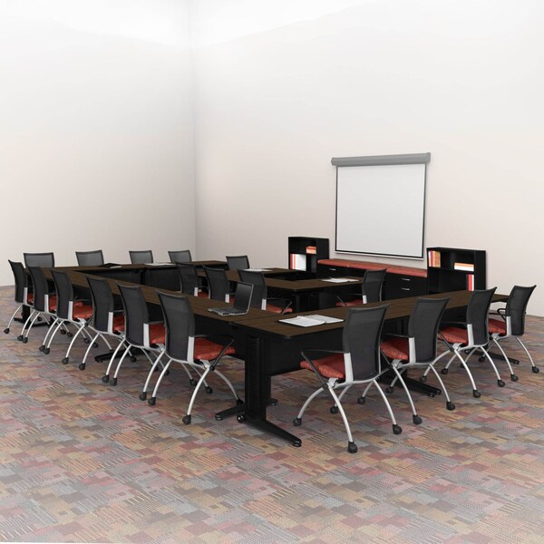 Regency Fusion Seminar Training Table, 72 in W, 24 in L, Neo Walnut - MFTT7224NW