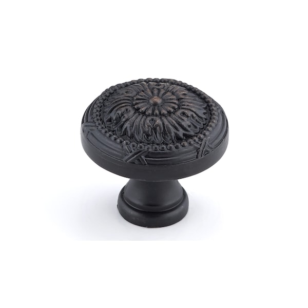 Richelieu 1 1/4 in (32 mm) Brushed Oil-Rubbed Bronze Traditional Metal Cabinet Knob - BP82465BORB