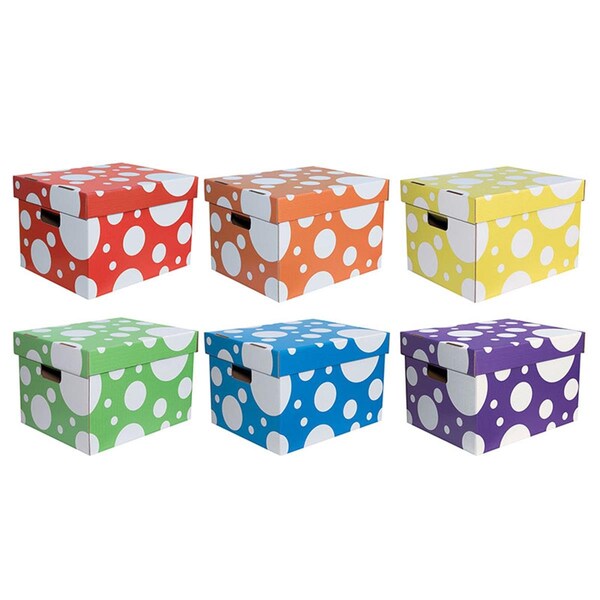 Dixon Ticonderoga Classroom Keepers Patterned Storage Tote, Multi Color, 6PK - PAC1338