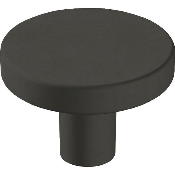 Amerock Versa Series BP36904-FB Cabinet Knob, 1 in Projection, Zinc, Flat Black, 6PK - 6PK36904FB