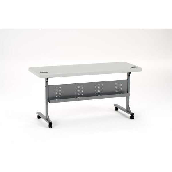 Betterbeds 24 x 60 in. Flip-N-Store Training Table, Charcoal Slate - BE2623778