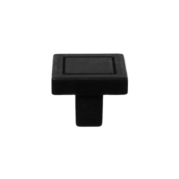Strategic Brands 7/8in Square Knob - Cosmopolitan - Matte Black - 72820
