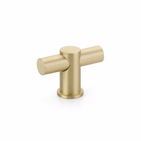 Schaub Fonce Cabinet T Knob Satin Brass Finish - 421-SB