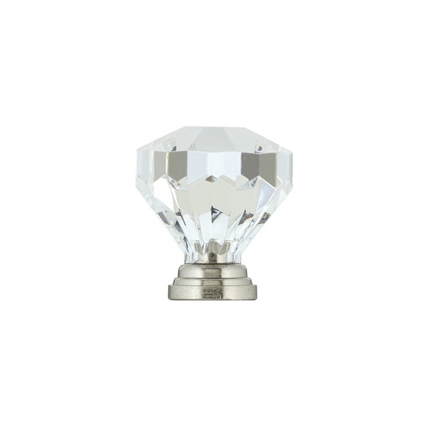 Richelieu 1 1/4 in (32 mm) Clear, Brushed Nickel Eclectic Metal, Acrylic Cabinet Knob - BP1008019511