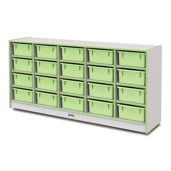 Jonti-Craft Rainbow Accents 20 Tub Mobile Storage, with Tubs, Key Lime Green - 4021JCWW130
