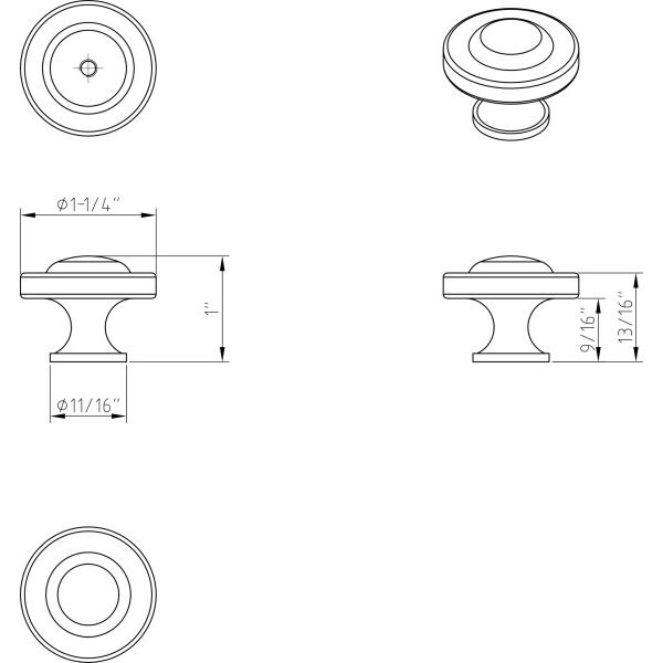 Jeffrey Alexander 1-1/4" Diameter Satin Nickel Cordova Cabinet Knob - Z111-SN