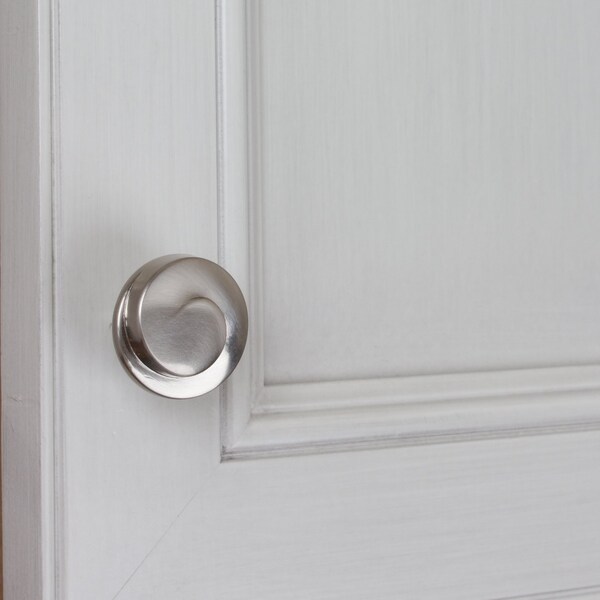 Gliderite Hardware 1-1/8 in. Satin Nickel Swirl Cabinet Knob, 25PK - 5414-SN-25
