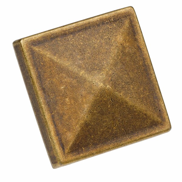 Gliderite Hardware 1-1/4 in. Antique Brass Classic Square Cabinet Knob, 5PK - 5207-AB-5