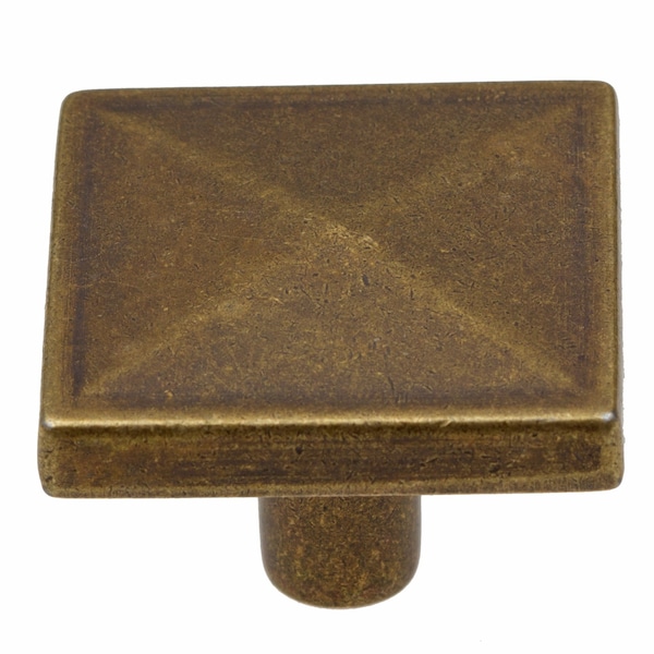 Gliderite Hardware 1-1/4 in. Antique Brass Classic Square Cabinet Knob, 5PK - 5207-AB-5
