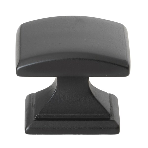 Gliderite Hardware 1-1/4 in. Matte Black Convex Square Cabinet Knob, 25PK - 5740-MB-25