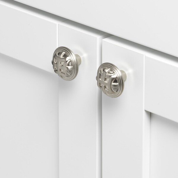 Gliderite Hardware 1-1/4 in. Satin Nickel Braided Cabinet Knob, 25PK - 82115-SN-25