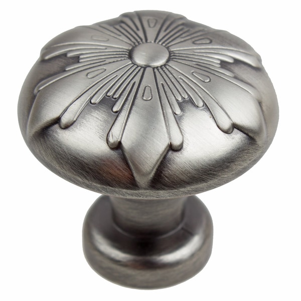 Gliderite Hardware 1-1/8 in. Transitional Round Snowflake Cabinet knob - 87420-P, 25PK - 87420-P-25
