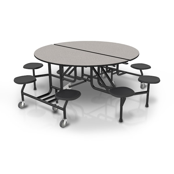 Palmer Hamilton Round Mobile Stool Table, 60" dia. W, 29" H, Gray Glace - 59T122960RD-S8