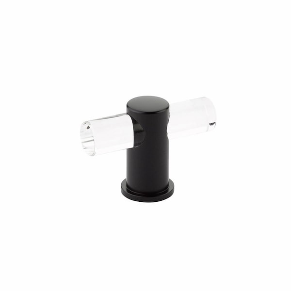 Schaub Lumiere Cabinet T Knob with Acrylic Matte Black Finish - 401-MB
