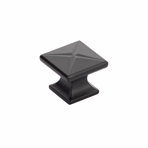 Schaub 1-3/8in Northport Square Cabinet Knob Matte Black Finish - 215-MB
