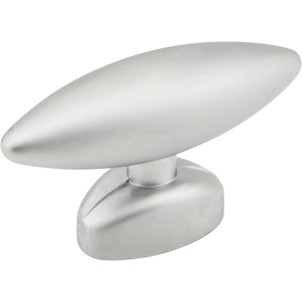Elements By Hardware Resources 1-9/16" Overall Length Matte Silver Football Verona Cabinet "T" Knob - 409222