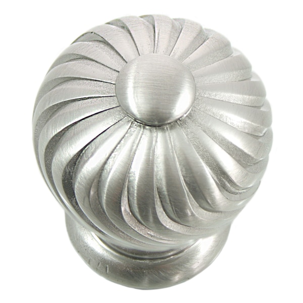 Mng 1 1/4" Knob, French Twist, Satin Nickel - 83928