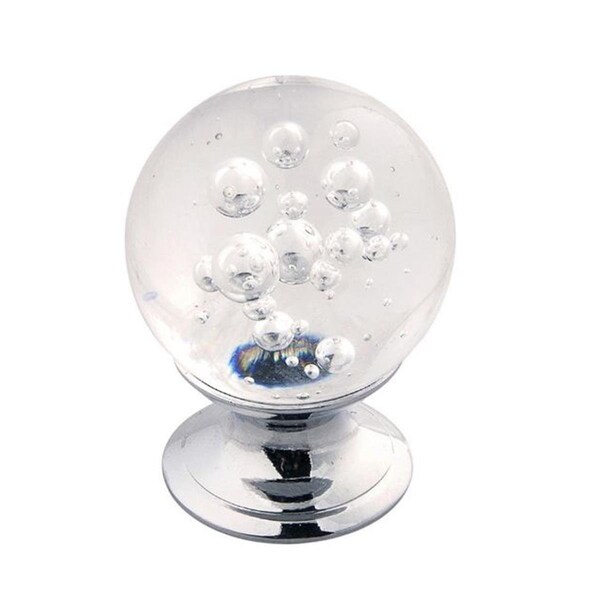 Gan Eden 1.25 in. Gemstone Cabinet Knob, Glass with Chrome - GA1782694