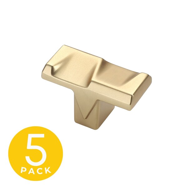 Sapphire Geiger Series 1 in. Modern Gold Cabinet Knob, 5PK - SP-3771-K-BRA-5