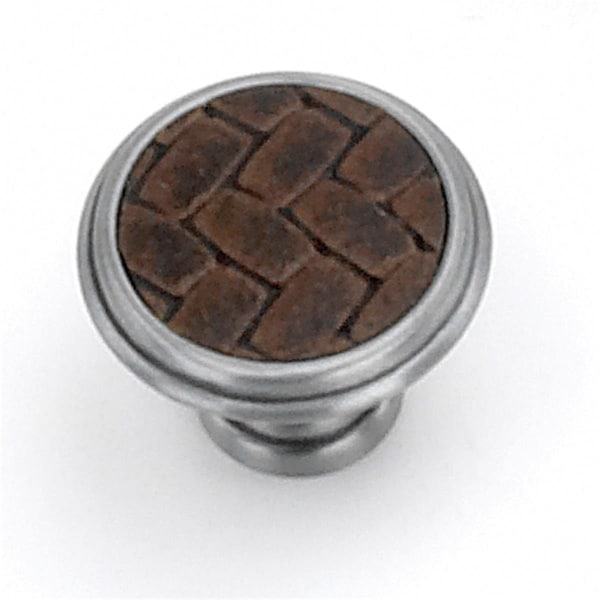 Perfectpatio 1.13 in. Round Knob- Satin Nickel-Brown - PE528518
