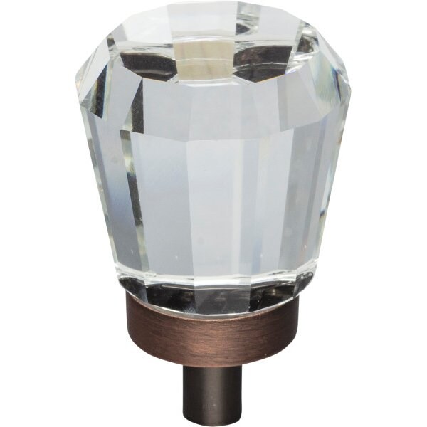 Jeffrey Alexander 1" Overall Length Brushed Oil Rubbed Bronze Faceted Glass Harlow Cabinet Knob - G150DBAC