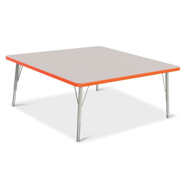 Jonti-Craft Berries Square Activity Table, 48 in. x 48 in., E-height, Freckled Gray/Orange/Gray - 6418JCE114