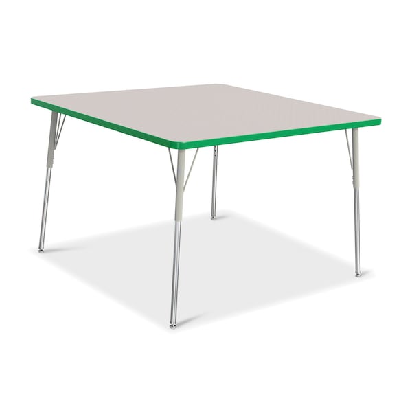 Jonti-Craft Berries Square Activity Table, 48 in. x 48 in., A-height, Freckled Gray/Green/Gray - 6418JCA119