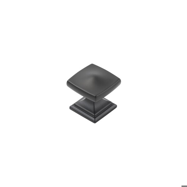 Hickory Hardware Dover Collection Knob 1-1/4 Inch Square Matte Black Finish - H078769MB