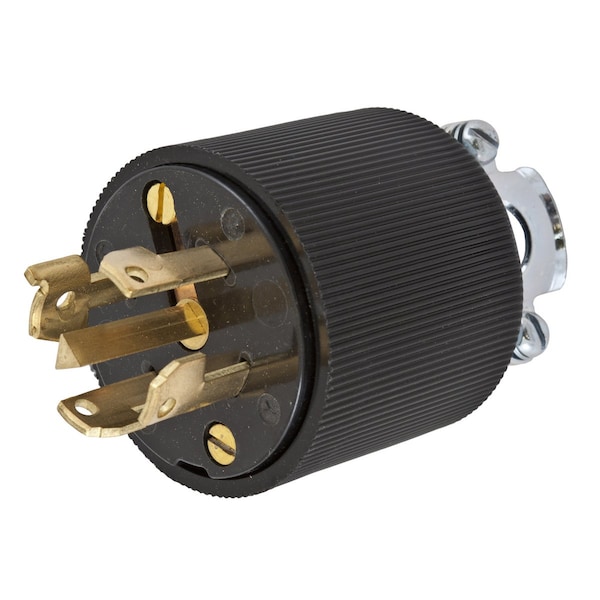 Dispositivos de Bloqueo Hubbell Wiring Device-Kellems, Twist-Lock®, VariLoad, Clavija Macho, 30A 250V DC/600V AC, 4 Polos 5 Cables a Tierra, No-NEMA, Terminal de Tornillo, Negro, Pin Central Único - HBL45215.