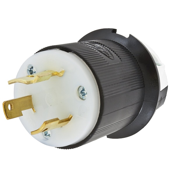 Dispositivos de bloqueo de Hubbell Wiring Device-Kellems, Twist-Lock®, Industrial, Macho, 30A 600V CA, 2 polos 3 cables a tierra, L9-30P, Terminal de tornillo, negro y blanco - HBL2651