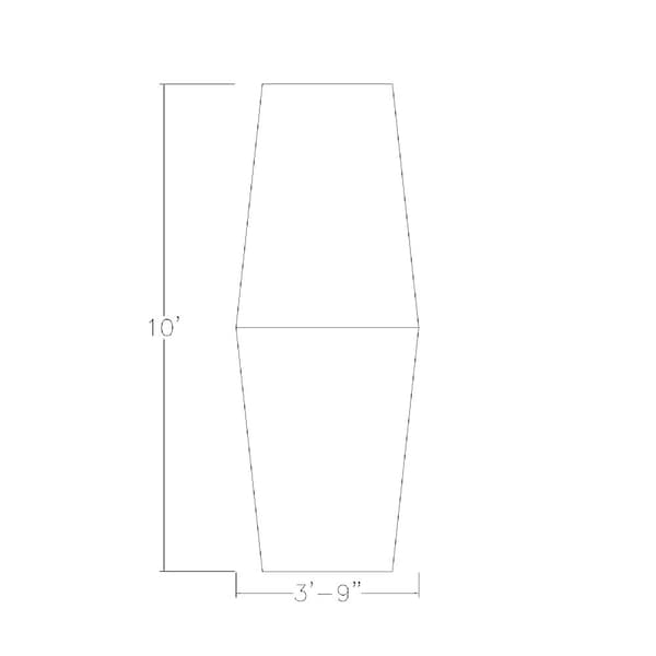 Skutchi Designs 45 in W, 120 in L, 29 in H, Engineered Wood Top, Grey - H-HEXIR46119PT-01-EL