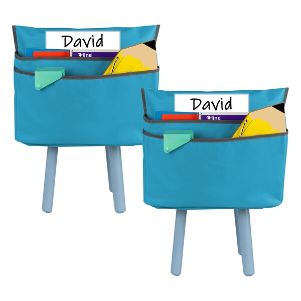 C-Line Products Medium Chair Cubbie, 15in, Seaside Blue, PK2 - 10415
