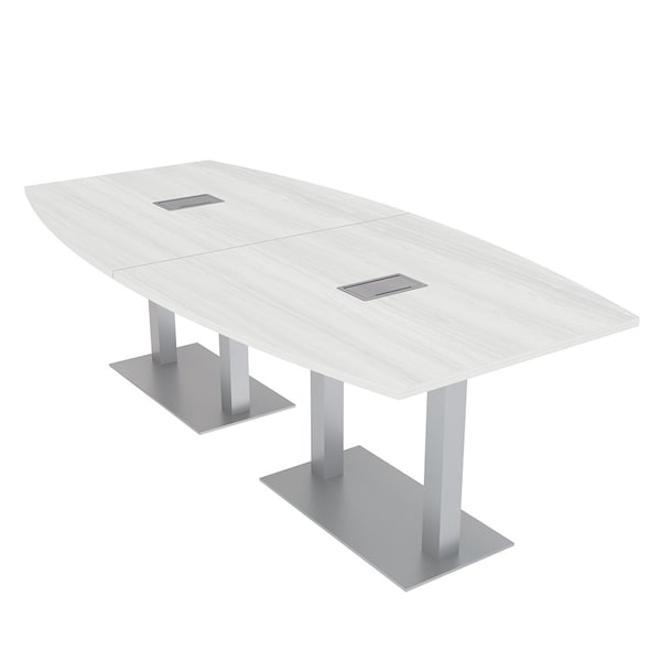 Skutchi Designs 45 in W, 96 in L, 29 in H, Engineered Wood Top, White - HAR-BOT-46X93-DOU-ELEC-WHCYPRESS