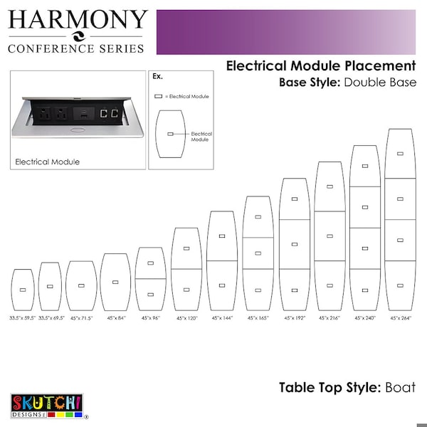Skutchi Designs 45 in W, 96 in L, 29 in H, Engineered Wood Top, White - HAR-BOT-46X93-DOU-ELEC-WHCYPRESS