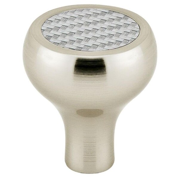 Patioplus Silver Carbon Fiber 1.25 in. Cabinet Knob, Satin Nickel - PA1621459