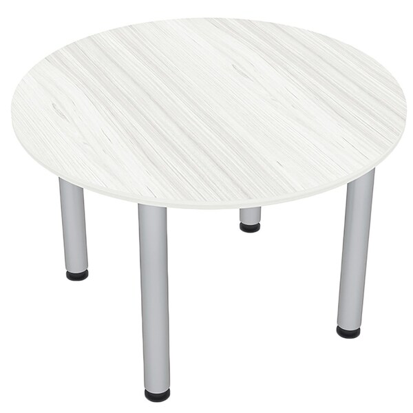 Skutchi Designs Square 4 Person Conference Room Table, 46" W, 46" L, 29" H, White Cypress - HAR-RD-46-POST-WHCYPRESS