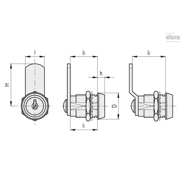 Elesa Lever latches with key, CS.20-32-20-SST - CS-SST