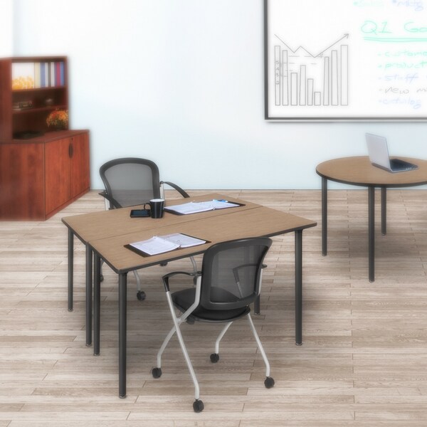 Regency Kee Folding Training Seminar Table, 42 in W, 24 in L, Noble Oak - MTF4224NOBK