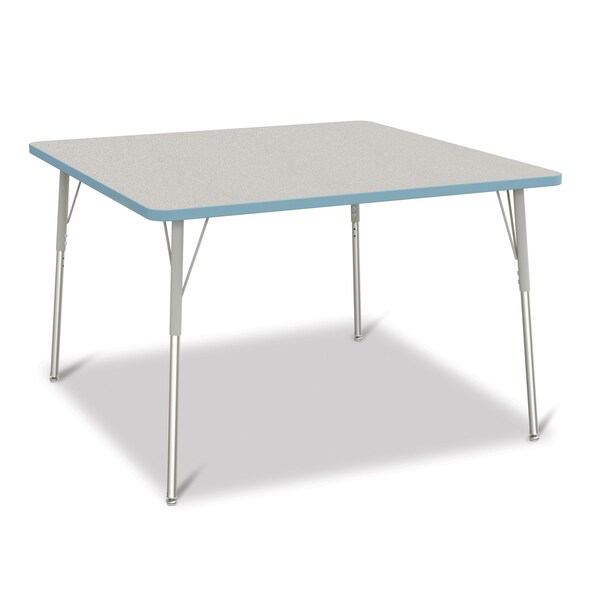 Jonti-Craft Berries Square Activity Table, 48 in. x 48 in., A-height, Freckled Gray/Coastal Blue/Gray - 6418JCA131