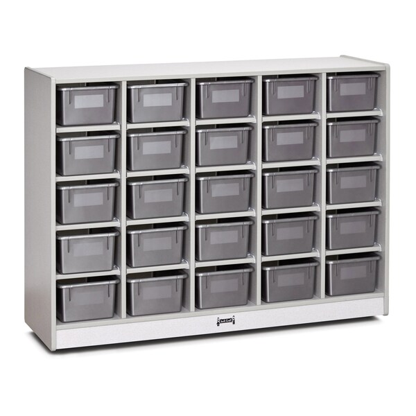 Jonti-Craft Rainbow Accents 25 Cubbie-Tray Mobile Storage, with Trays, Gray - 0426JCWW000