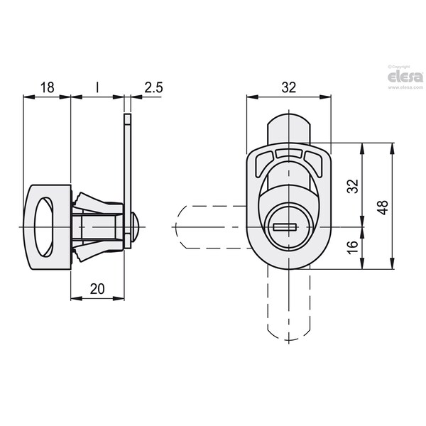 Elesa Lever latches with key, CSLU-FM-45-28 - CSL.FM