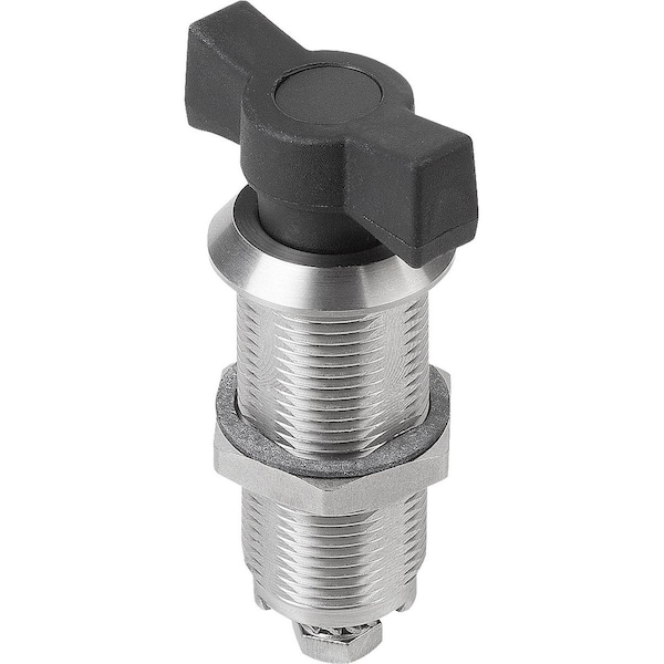 Kipp Quarter-Turn Lock Extended Housing, H=60, D=28, Stainless Steel - K1352.0060