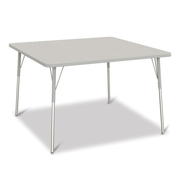 Jonti-Craft Berries Square Activity Table, 48 in. x 48 in., A-height, Freckled Gray/Gray/Gray - 6418JCA000