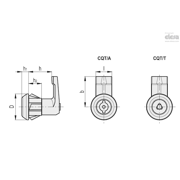 Elesa Lever latches with key, CQT/A-FM-35-20-AE-V0 - CQT.FM-AE-V0