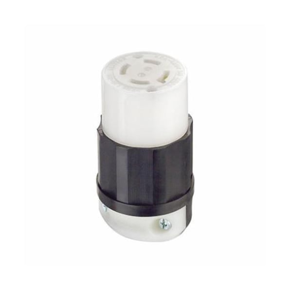Conector de bloqueo de 30A Leviton 3P 4W 600Vac L17-30R Negro/Blanco - 2743